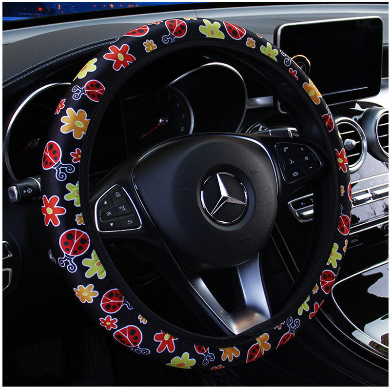 Beetle Printed Cloth Series Car Steering Wheel Cover